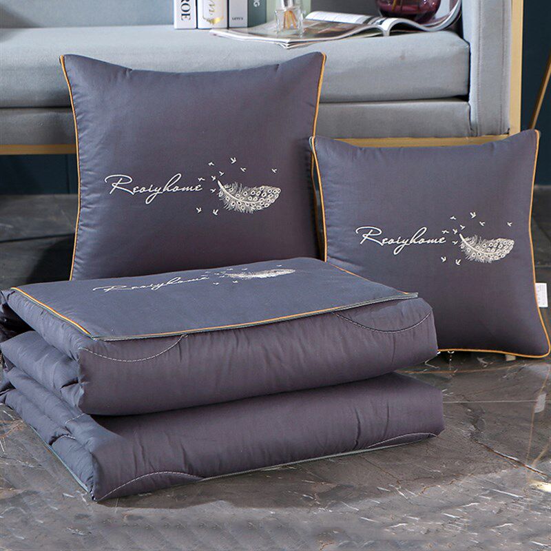 极速抱枕被子两用纯棉办公室午睡毯E子二合一车载车内枕头被汽车