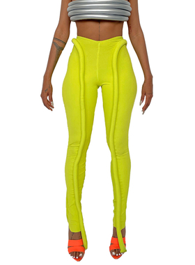 极速Neon Groene Gmeribbelde Fitness Vrouwen Leggings Mode Se