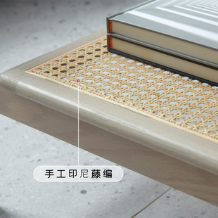 极速南康家俱实木茶几北欧藤编红橡木客厅家O用茶桌日式小户型长