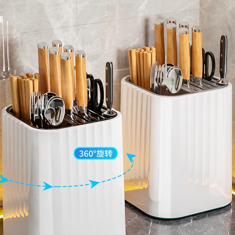 极速旋转刀架置物架厨房专u用台面砧板菜刀刀具筷子筒一体收纳盒,厨房/烹饪用具,刀架,淘宝优惠券,粉丝福利购,淘宝优惠卷