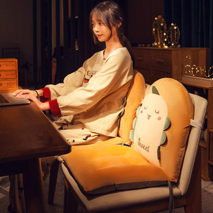 极速上班族椅子靠腰垫工作椅木椅连体坐垫靠垫背一V体办公椅舒适