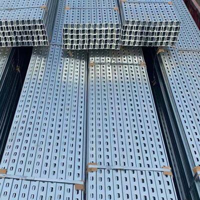 极速新抗震支架C型钢光伏支架c型钢管道固定轨道冲孔镀V锌C型钢41