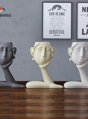 极速树脂工艺品单手托晒家居摆C饰欧式软装饰品创意花瓶摆件