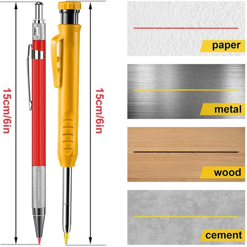 极速Solid Carpenter Pencil with Refill Leads and BuWilt-in S