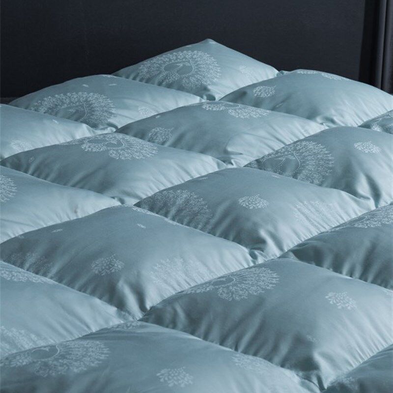 新品100支提花纯棉双层自充绒羽绒被被壳被套半成品X防钻毛内胆芯