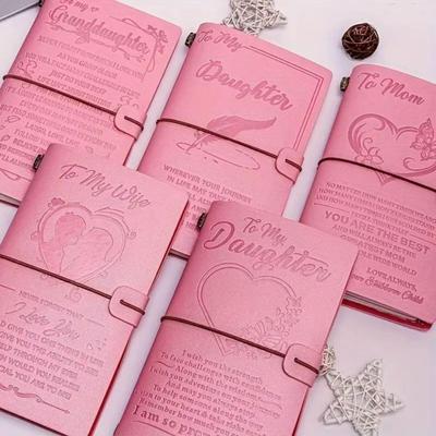 亚马逊跨境爆款希音粉色手账本可书写136页卡槽收纳袋自由搭配页