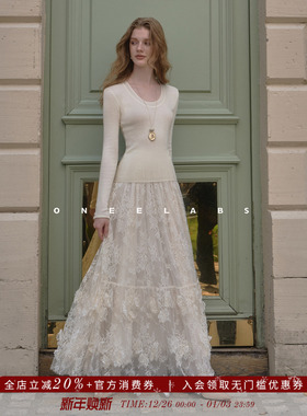 ONEELABS原创品牌 U领坑条修身显瘦羊毛打底衫女秋冬长袖针织上衣