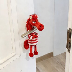 财神马门把手挂件新年装饰品本命年吉祥物入户房门把防撞玩偶摆件