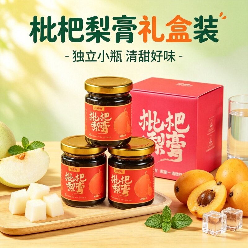 枇杷梨膏礼盒包装质地浓稠养生膏