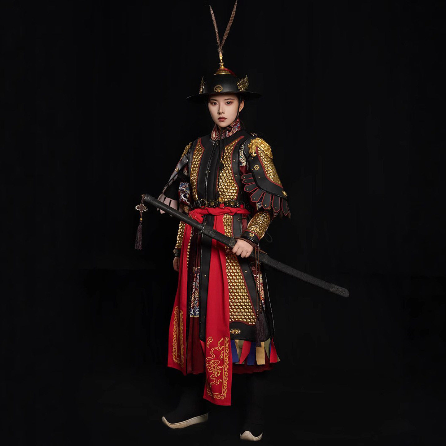 正版山纹直身甲仿甲国潮真人可穿戴cos甲胄铠甲盔甲硬派成人汉服