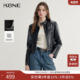 机车夹克小个子高级女装 KBNE皮衣外套女黑色短款 摩登上衣春秋新款