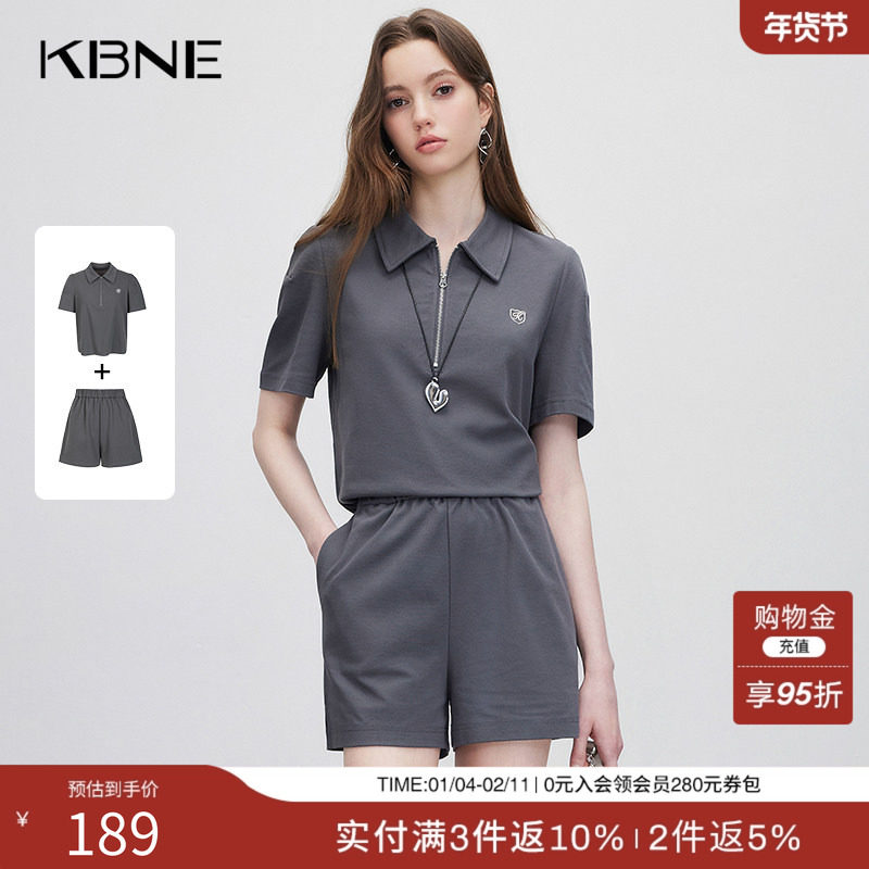 KBNE卫衣女套装两件套短袖2025夏季新款休闲运动风上下一整套穿搭