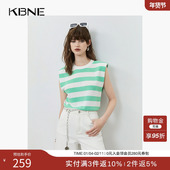 针织显瘦小众薄款 KBNE背心女2025新款 无袖 别致宽松圆领高级感上衣