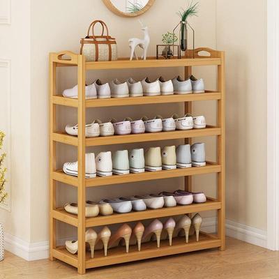 shoe rack multi-layer dust-proof bamboo shoe storae cabinet