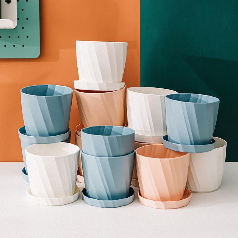 flowerpot ceramic simple large indoor plant pot with tray新