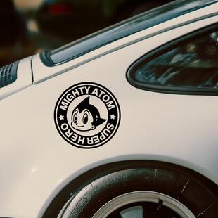 越野露营贴纸 JDM日本动漫电动摩托汽车改装 个性 阿童木大头车贴