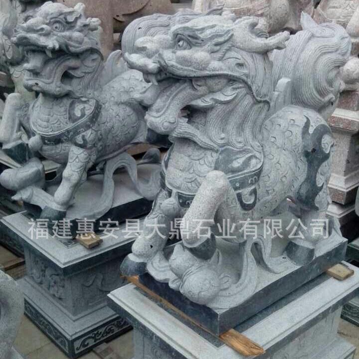 石雕麒麟 青石仿古石雕动物企业单位门口迎宾大理石摆件厂家