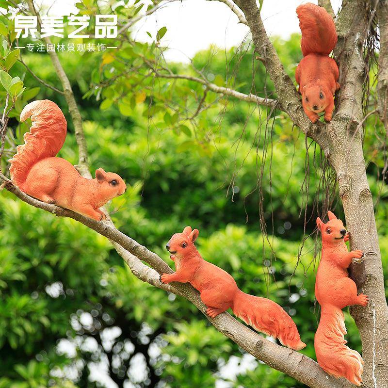 别墅花园庭院饰户外园林雕塑仿真树动物SS0001土松鼠拨鼠摆件脂装