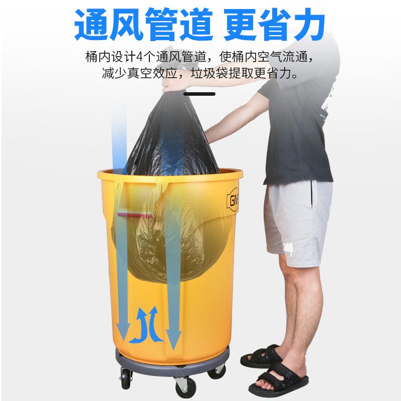 GNF大号形垃圾桶商用带盖大带轮ST121-Y容业量塑料储物桶圆工厂户