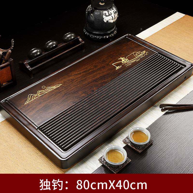 简黑檀木茶XZS01盘家用天然实木茶台约大长方排形水茶具托盘办公