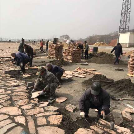 青石板墅别园户外林防滑耐928化磨石板走道庭院铺路石仿古地砖文