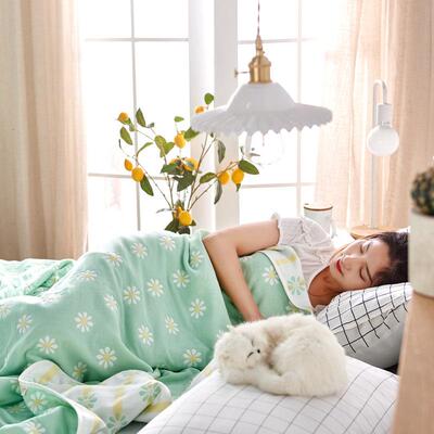 9WOR纱布毛毯夏季棉薄款纯全毛巾成人儿童老式棉家被用午睡毛F767