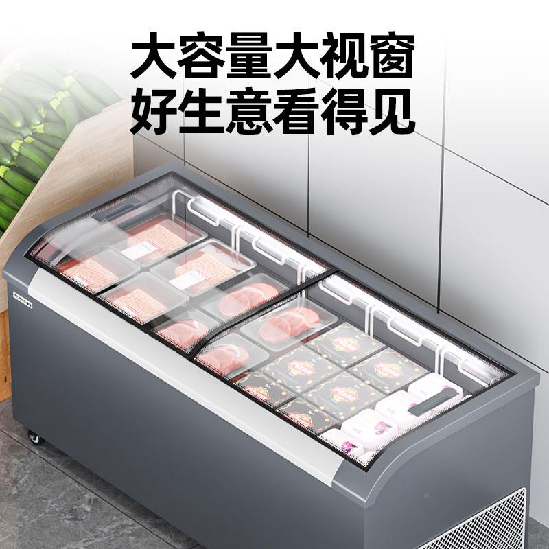 雪花柜冰商大容量柜冷藏展示柜冷用藏冷冻两用冷透明玻SD/SC-10璃