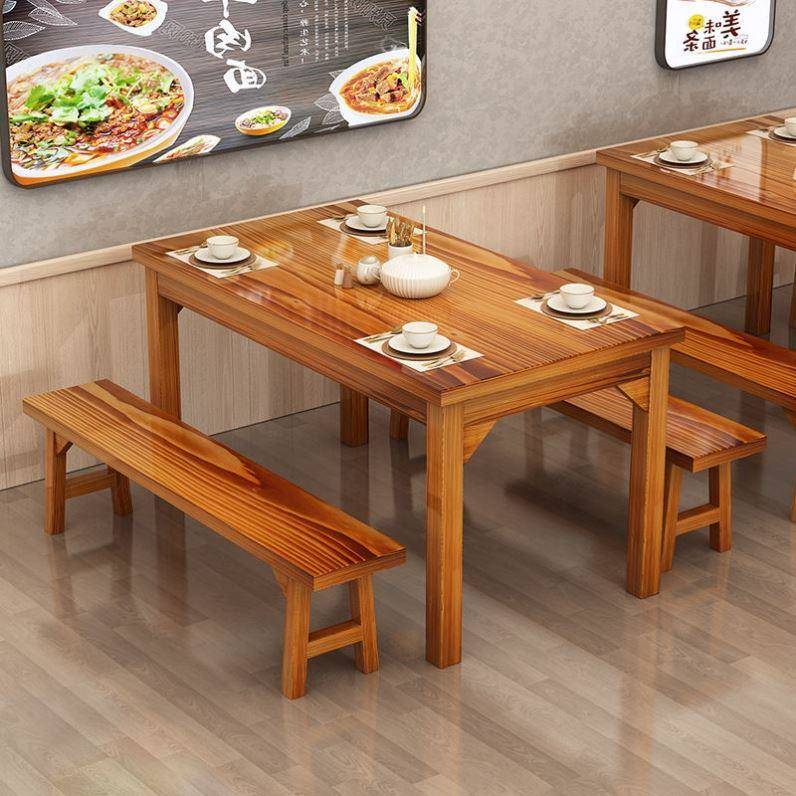 实木用餐桌子面馆商桌餐桌小吃店桌E89780椅餐厅椅饭店凳子