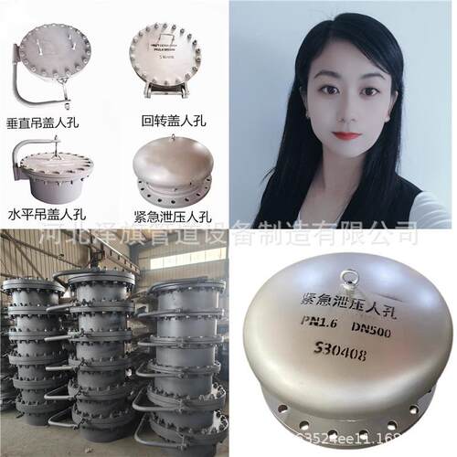DN400DN颈304常压人孔回转盖带对法焊兰人垂直孔吊盖板式平焊法兰