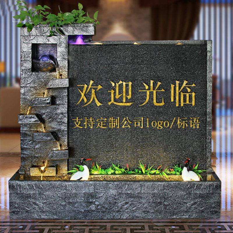 流水墙水幕墙厅阳台别墅庭院CCU装饰屏品摆件风断大型鱼客池隔缸