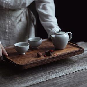 式相思木简托盘实木日长方形家用美式茶盘面包水果盘餐约VOJ木质