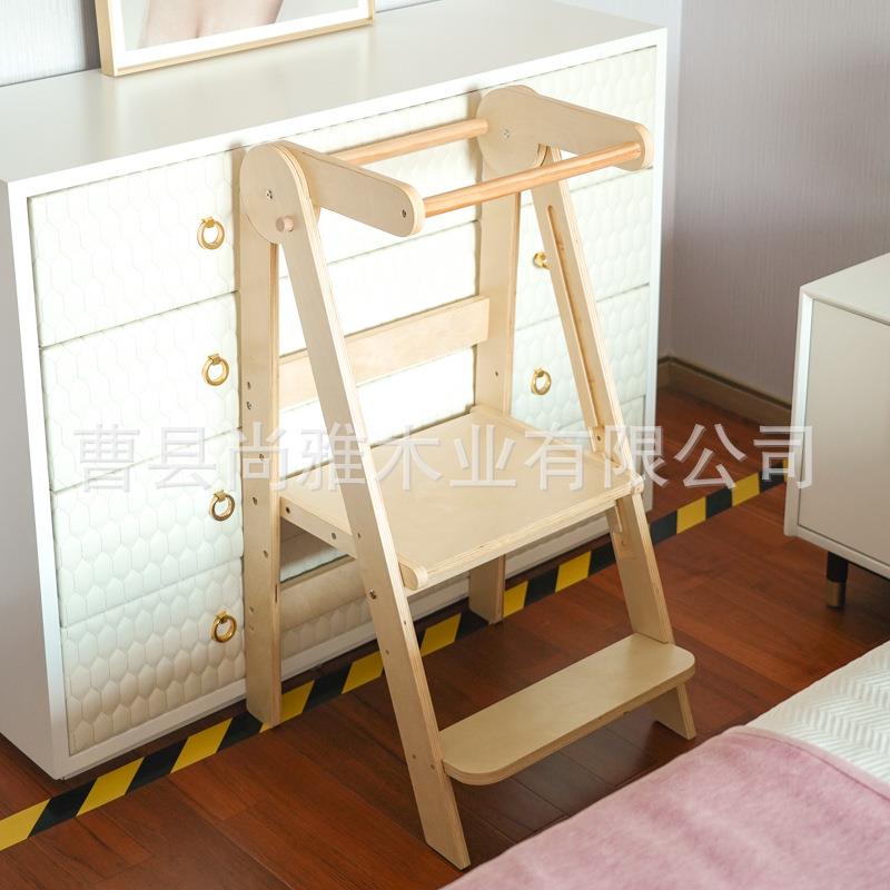 宝宝蒙氏习塔学洗漱脚踏凳MPL折叠可垫脚凳防摔座洗手凳餐桌椅