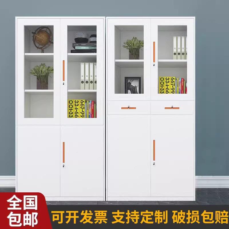 钢制纯白SY-0003套色窄边文件柜铁皮公柜柜钢办制储柜资料物柜档