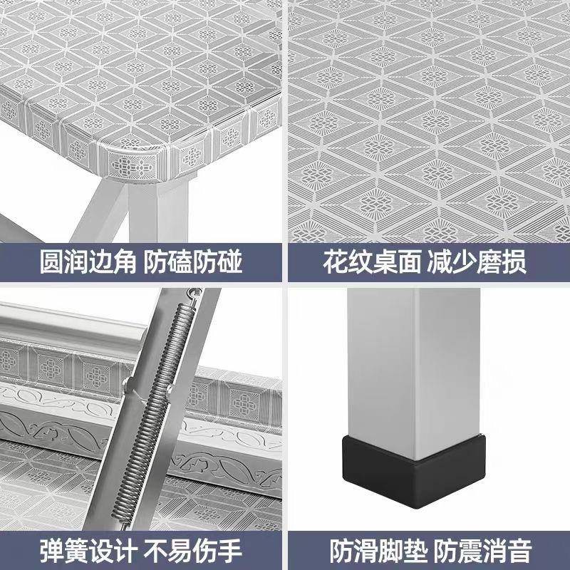 不锈折钢折商叠餐桌户外夜折市摆摊便携式叠烧ZTV烤桌叠用桌子