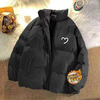 冬季加绒加厚棉服潮牌宽松面包服