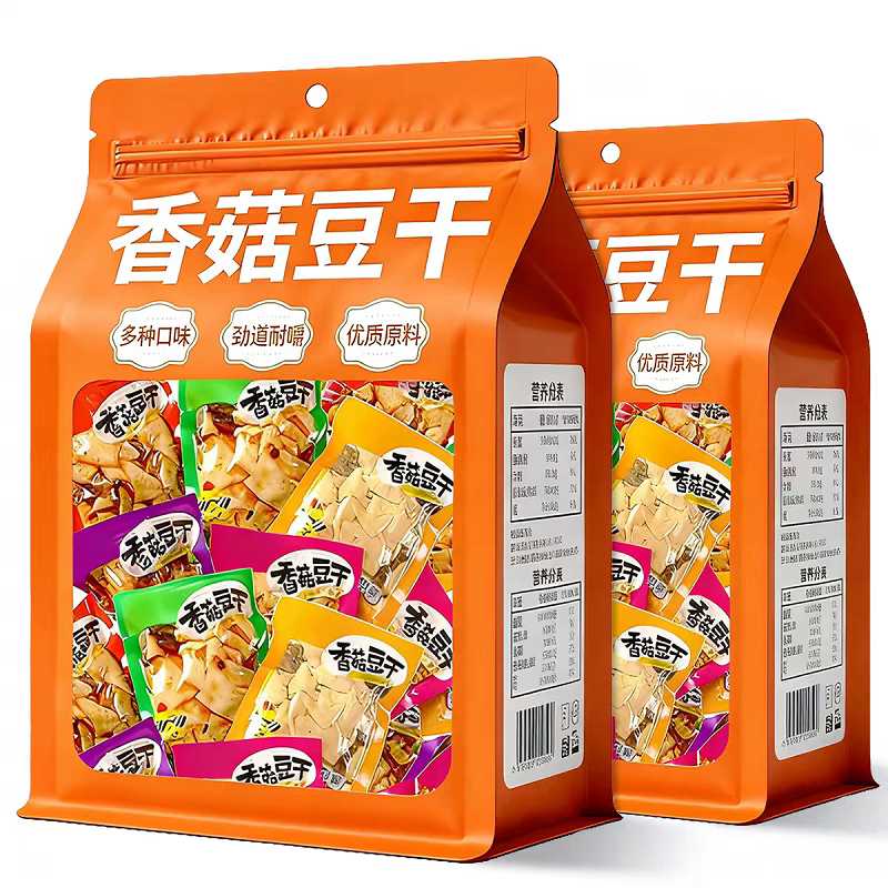 香菇豆干豆腐干即食办公室休闲辣条小吃解馋小包装零食品整箱批发