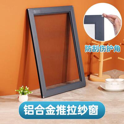 纱窗推拉式防蚊猫铝合金窗框不锈钢网平移门定制金刚网纱窗网自装