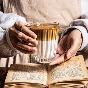 Dirty咖啡杯设计师款澳白杯简约复古玻璃杯200ml高档精致拿铁杯子