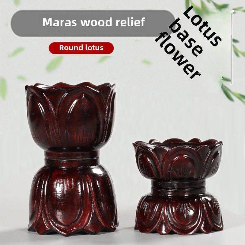 实木观音菩萨基地家拜佛像财神雕像关公圆金莲花基地加高