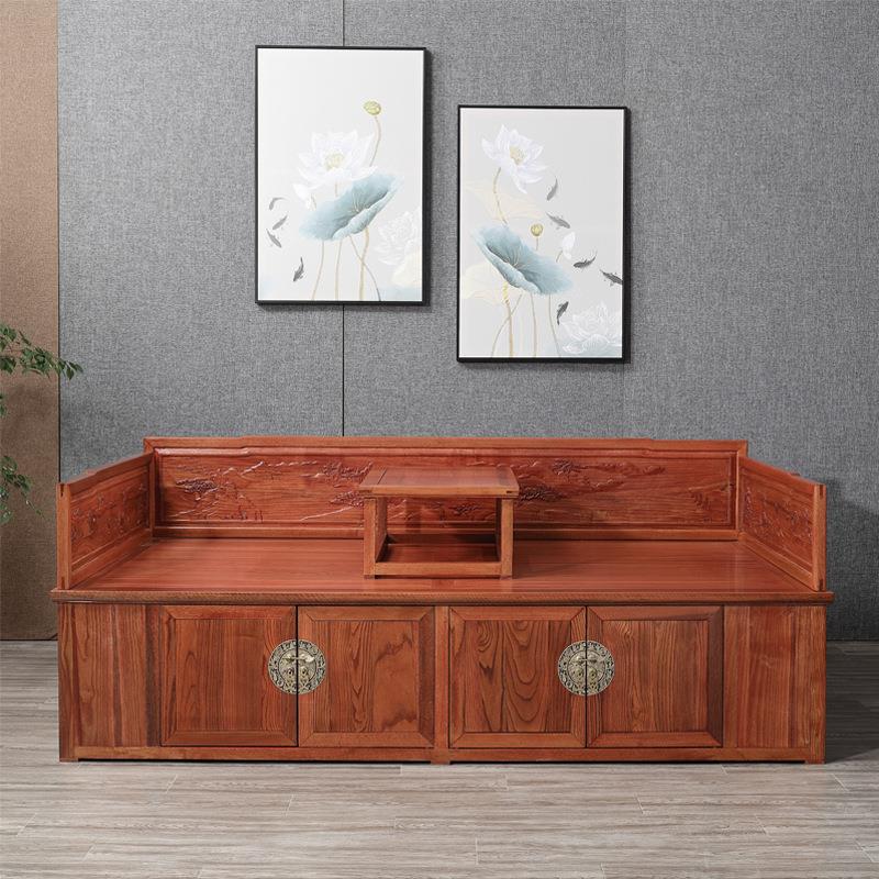 罗汉床三件套中式实木沙发床彷古客厅家具小户型贵妃榻箱体床