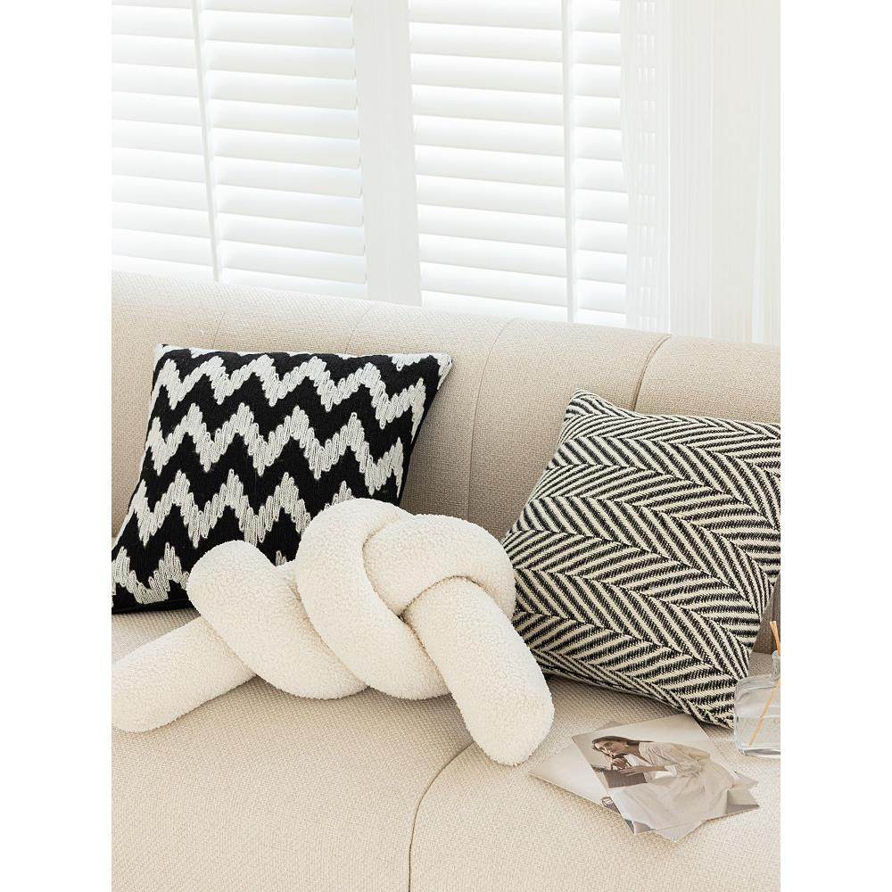 北欧黑白抽象线条几何抱枕套靠背垫沙发客厅抱枕高级感床头靠枕,居家布艺,靠垫/抱枕,淘宝优惠券,粉丝福利购,淘宝优惠卷