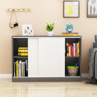 阳台柜定制家用储物柜简易储物拉门凸窗柜低柜地板柜推拉门储物柜