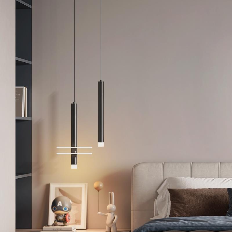 卧室床头吊灯可升降轻奢玄关吊线 线灯房间屏风装饰主卧床边小吊