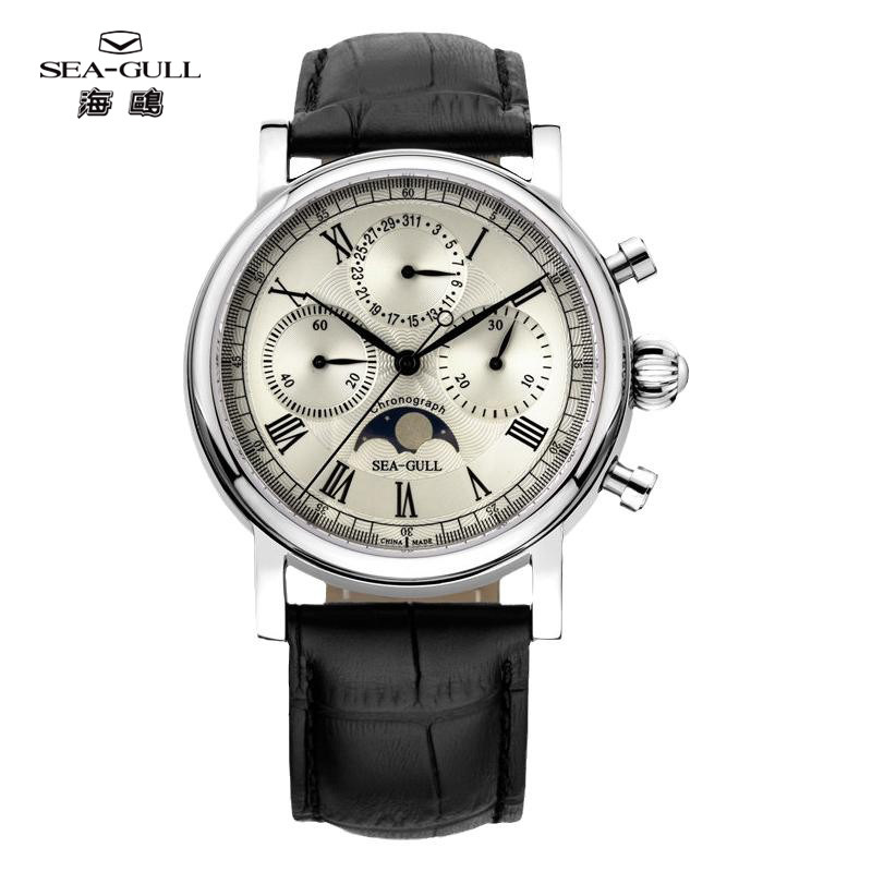 海鸥表机械手腕表复古设计男士款式手动上链多功能计时码表 M199S