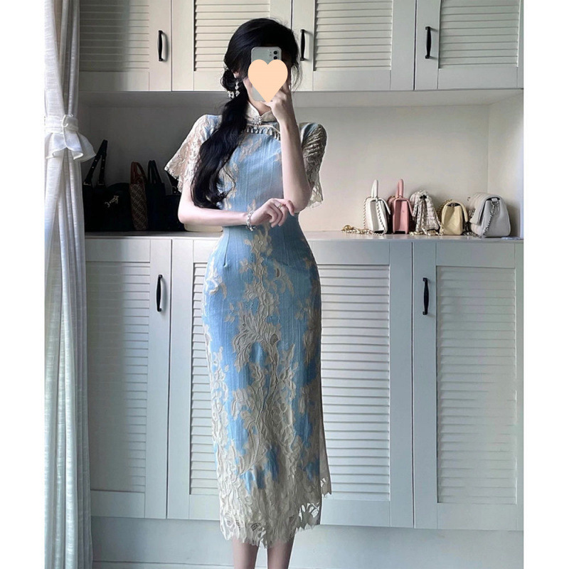旗袍2025年新款夏季蕾丝改良版日常气质高级感连衣裙年轻款少女夏
