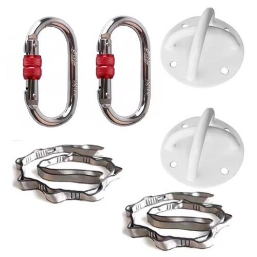 空中瑜伽吊床配件双点单点绸缎舞固定盘登山扣菊花绳万向轮分力板