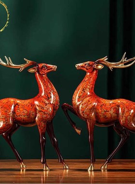 威弗列德纯铜梅花鹿摆件招财家居客厅装饰品乔迁新居开业礼品高档
