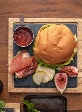 alaniz南兹Uworld相思木岩板餐盘创意牛排盘石板盘烘焙盘寿司平盘