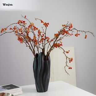 YOJU新中式南蛇藤仿真花浆果干枝果实高端假花民宿酒店新年发财果