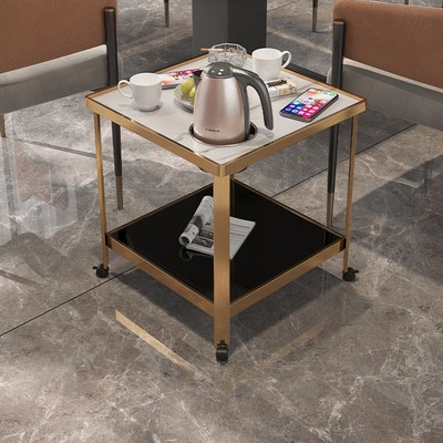 麻将机多功能茶几棋牌室专用茶水架酒店不锈钢方形麻将桌边茶水台